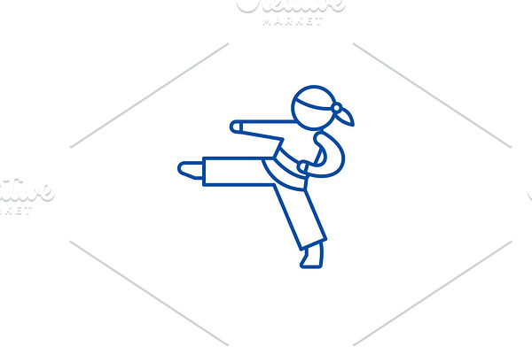 Karate line icon concept. Karate