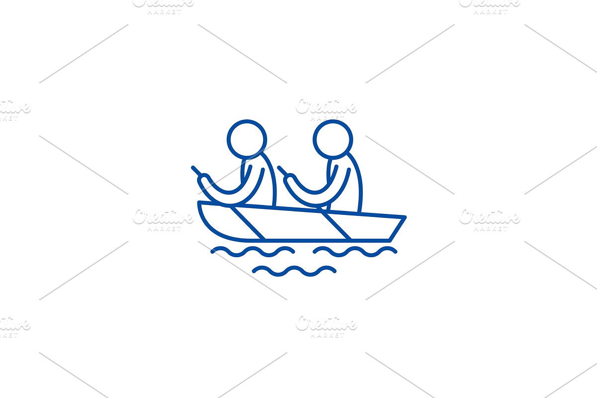Kayaking line icon concept. Kayaking in Illustrations - product preview 8