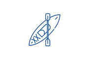 Kayaks line icon concept. Kayaks