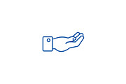 Keep hand line icon concept. Keep