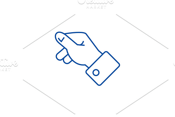 Keeping hand line icon concept