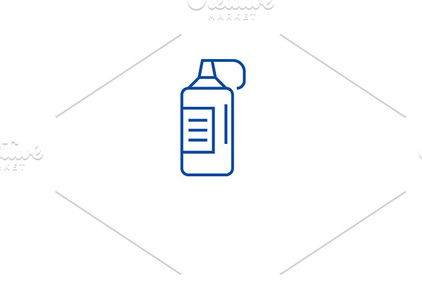 Ketchup bottle line icon concept