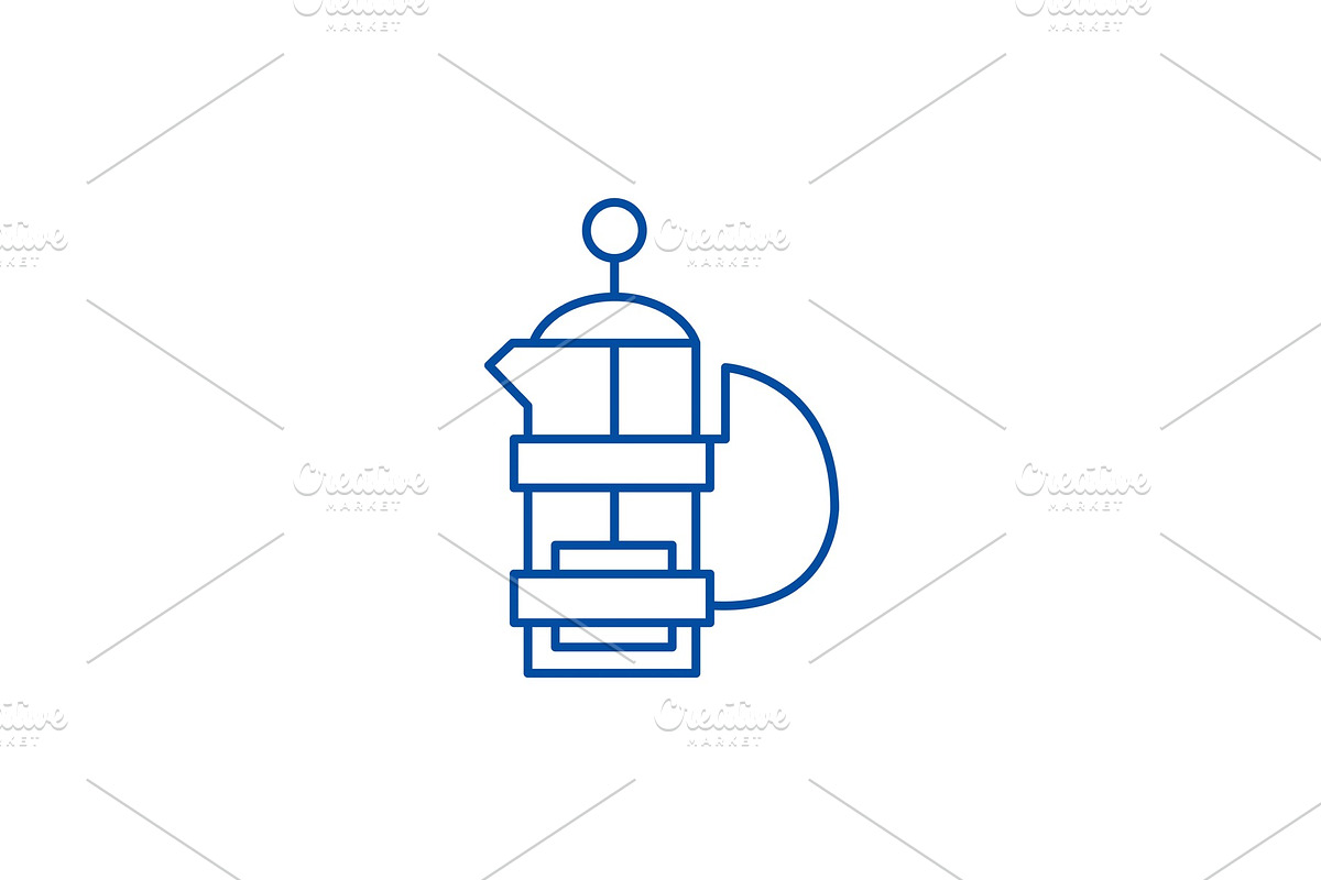 Kettle with a press line icon in Illustrations - product preview 8