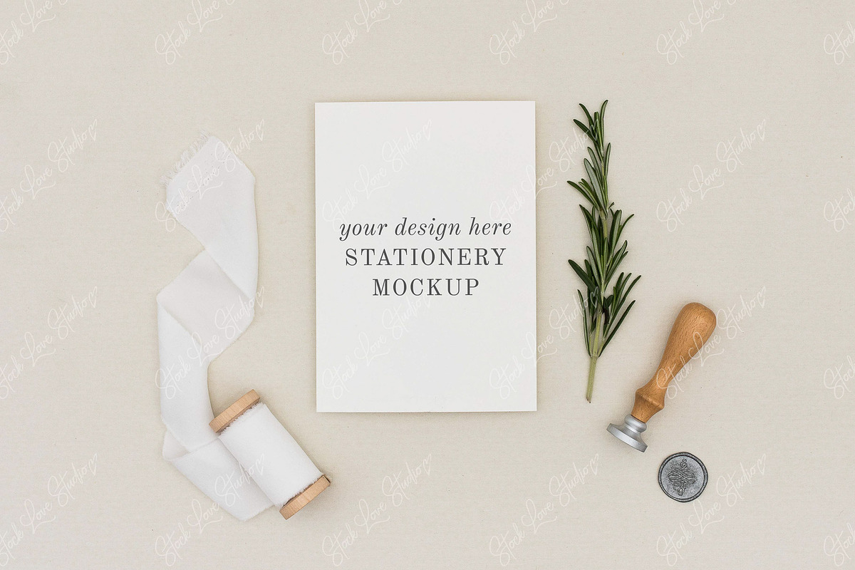 Stationery Flat Lay | Wedding Mockup in Product Mockups - product preview 8