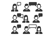 Talking and Speaking People Icons