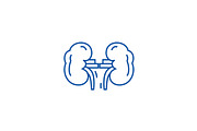 Kidneys line icon concept. Kidneys
