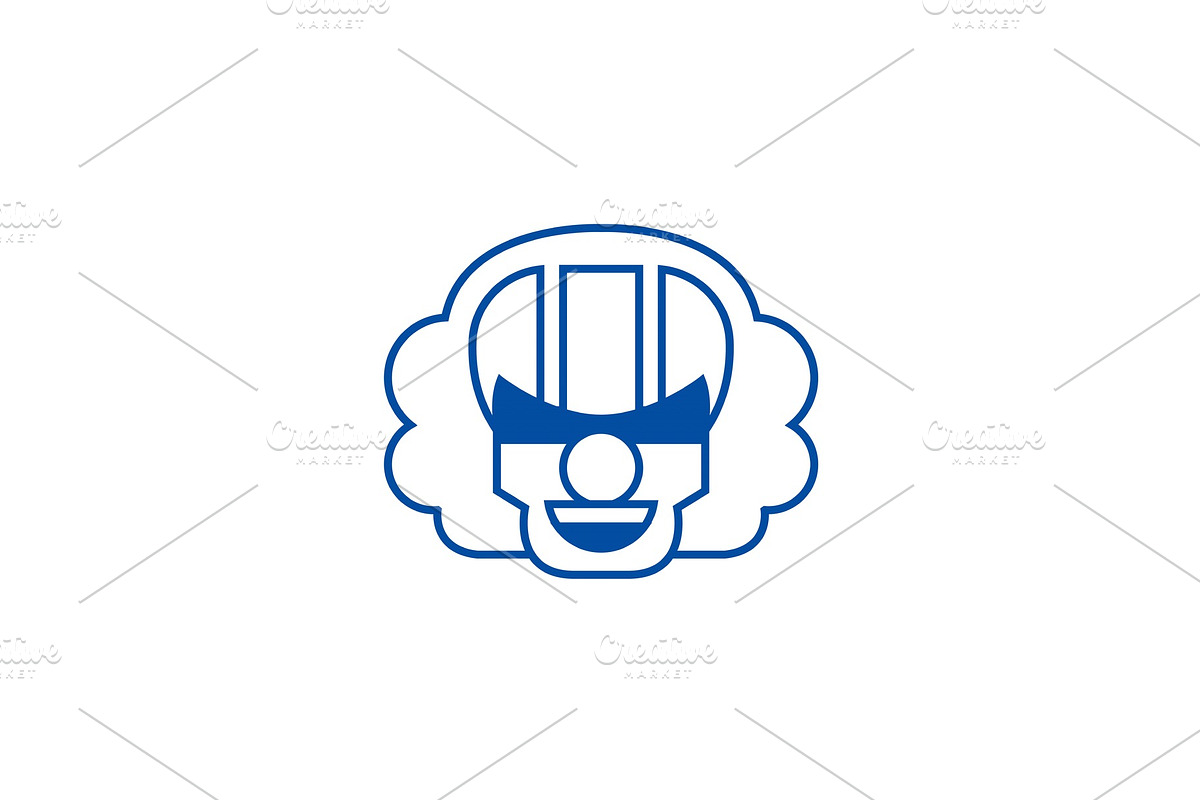 Killer clown emoji line icon concept in Illustrations - product preview 8