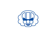 Killer clown emoji line icon concept