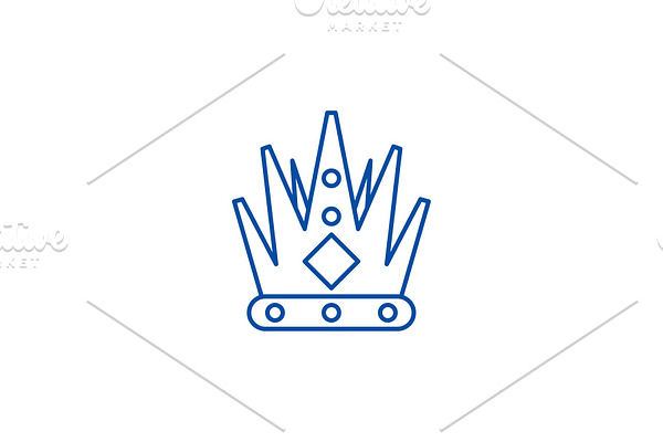 Kings crown line icon concept. Kings