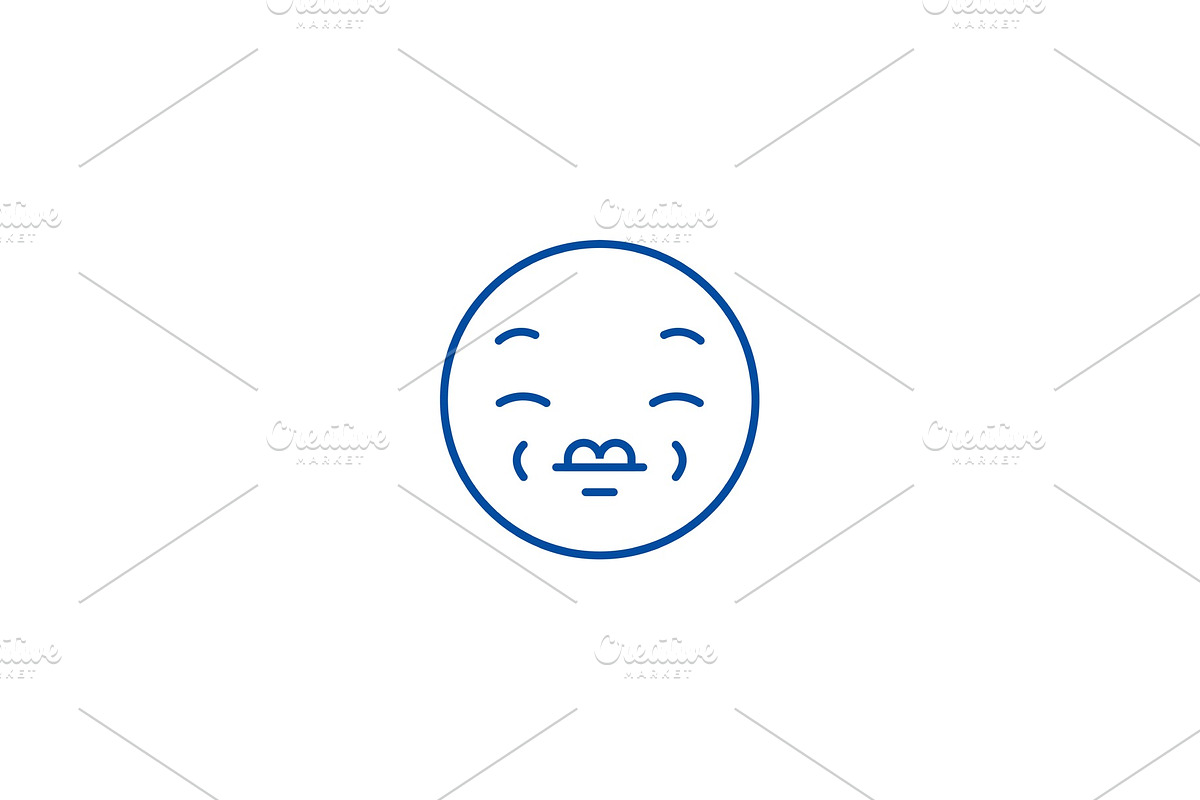 Kissing emoji_1 line icon concept in Illustrations - product preview 8