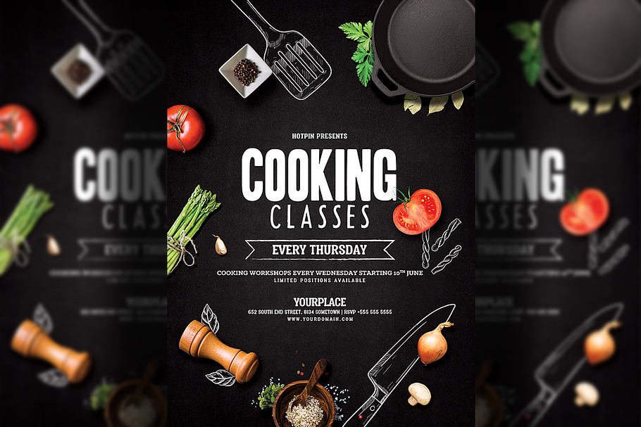 Cooking Lessons Flyer Template in Flyer Templates - product preview 8