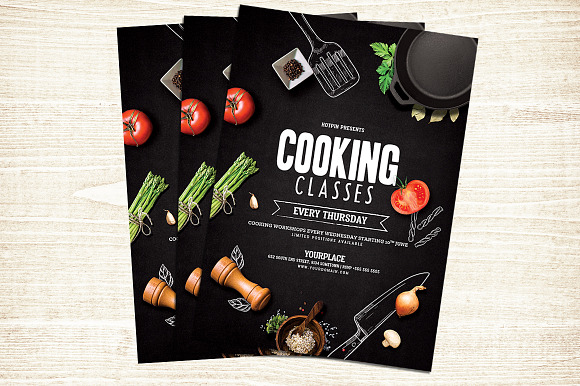 Cooking Lessons Flyer Template in Flyer Templates - product preview 1