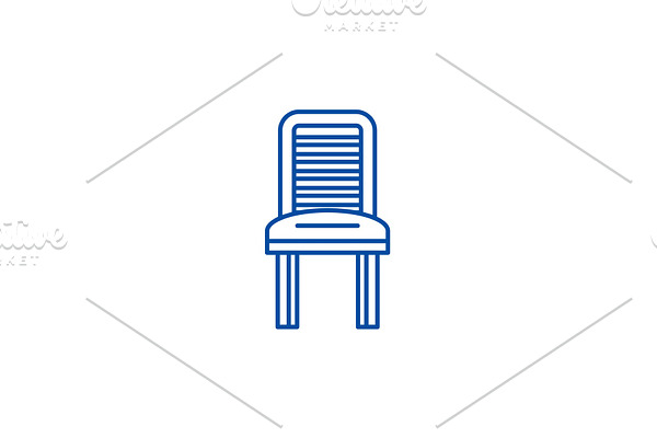 Kitchen chair line icon concept