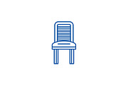 Kitchen chair line icon concept