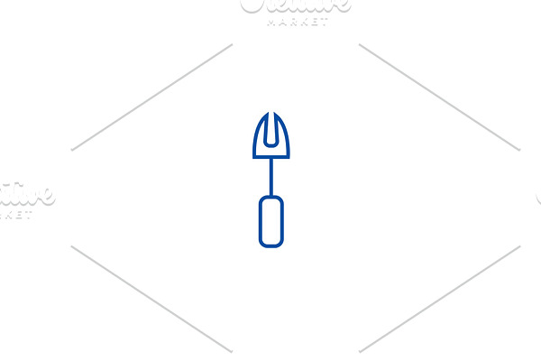 Kitchen fork for meat line icon