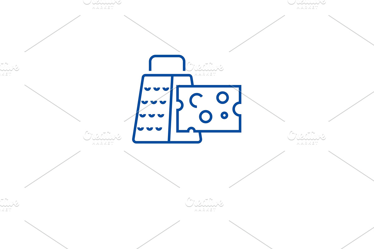 Kitchen grater line icon concept in Illustrations - product preview 8