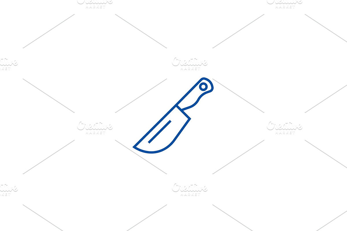 Kitchen knife line icon concept in Objects - product preview 8