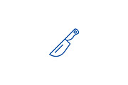 Kitchen knife line icon concept