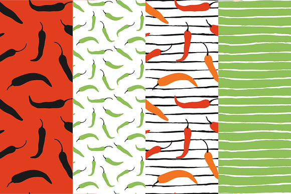 10 Hot Peppers seamless patterns in Patterns - product preview 3