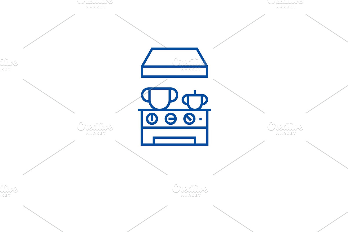 Kitchen stove line icon concept in Objects - product preview 8