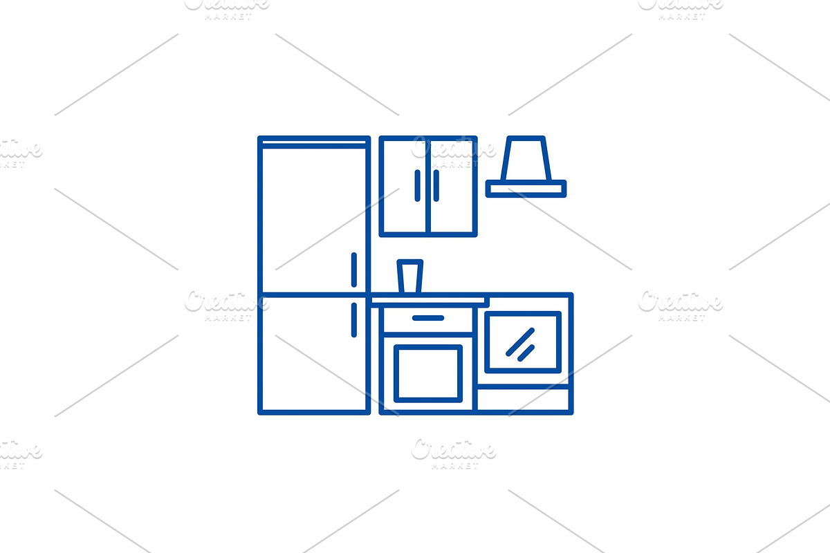 Kitchen wardrobe line icon concept in Objects - product preview 8