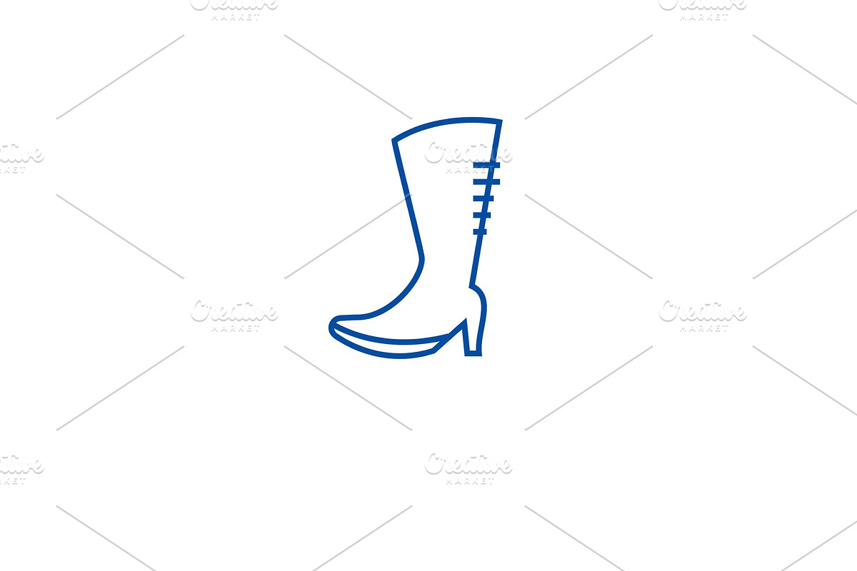 Knee high boots line icon concept in Illustrations - product preview 8