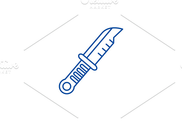 Knife sign line icon concept. Knife