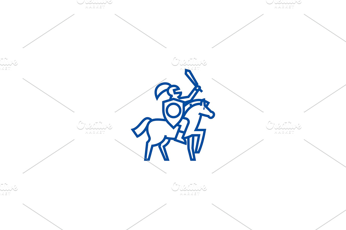 Knight line icon concept. Knight in Illustrations - product preview 8