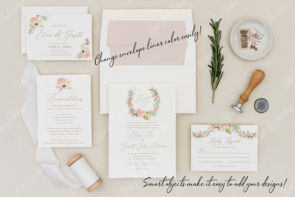 Stationery Flat Lay | Wedding Mockup in Product Mockups - product preview 2