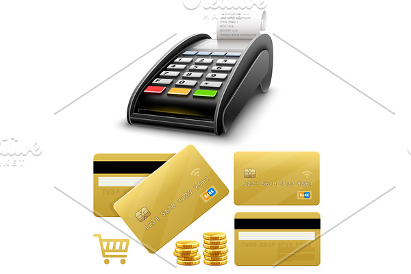 Bank terminal for payments by card.
