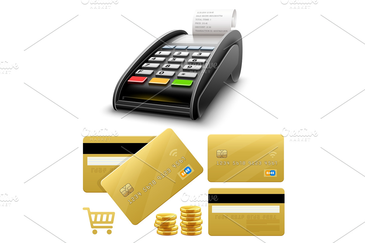 Bank terminal for payments by card. in Illustrations - product preview 8