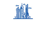 Kuwait city line icon concept