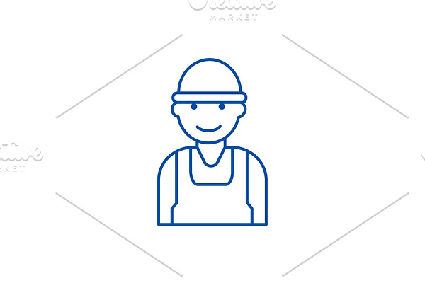 Labor,worker,builder line icon
