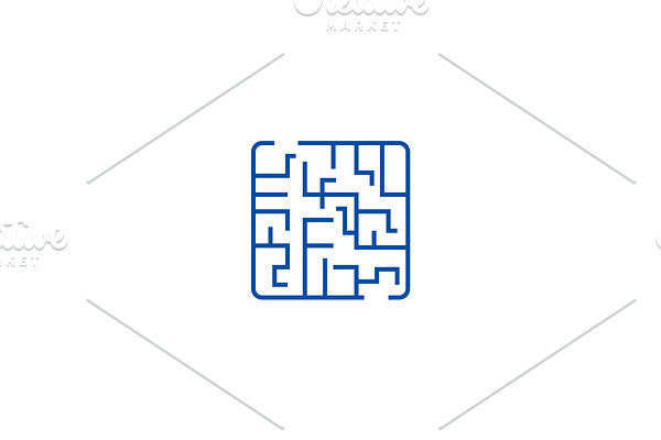 Labyrinth line icon concept