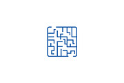 Labyrinth line icon concept