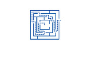 Labyrinth solution line icon concept