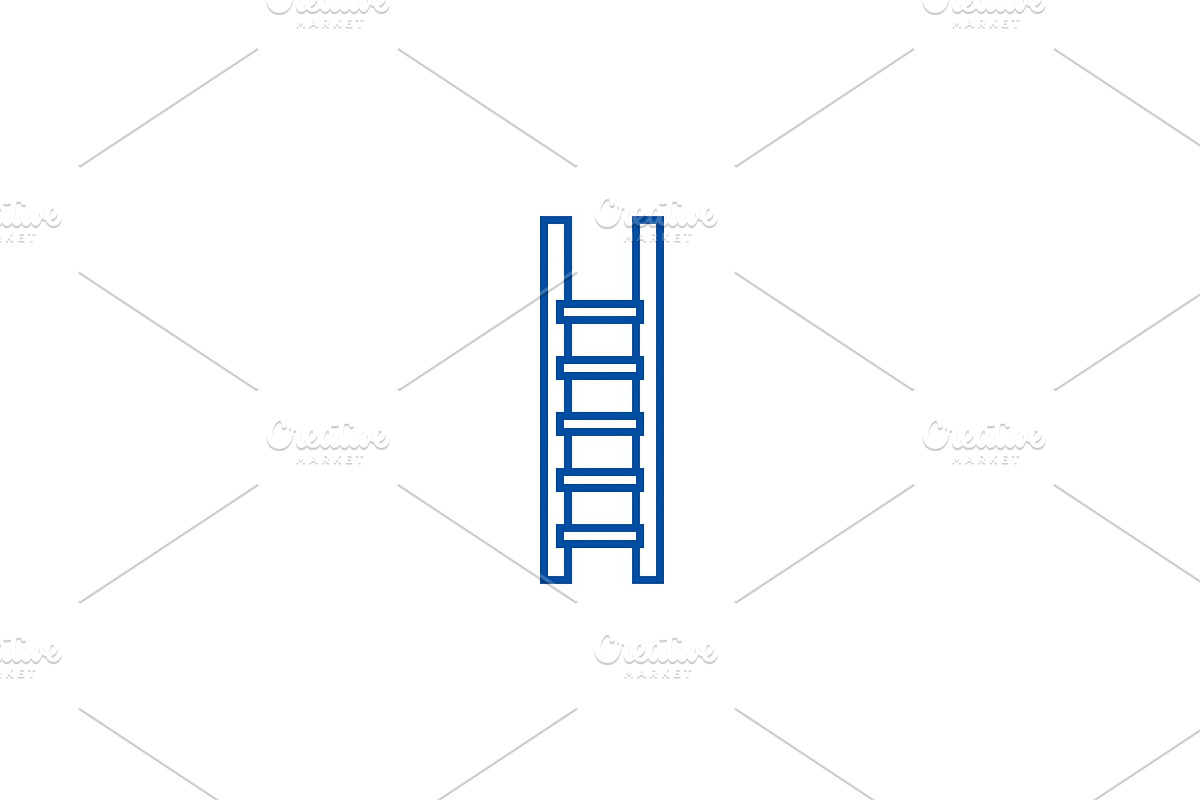 Ladder,stairs line icon concept in Objects - product preview 8