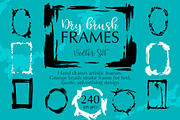 Dry brush frames vector collection
