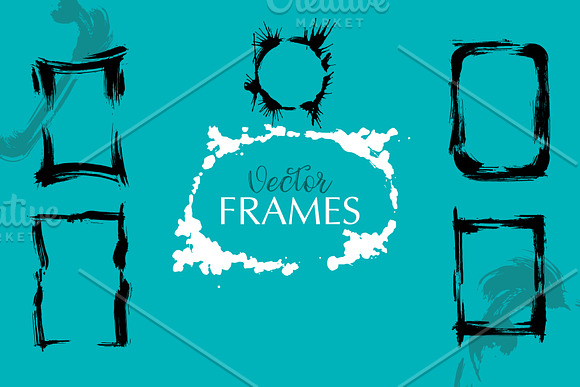 Dry brush frames vector collection in Illustrations - product preview 2