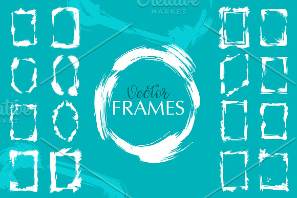 Dry brush frames vector collection in Illustrations - product preview 4