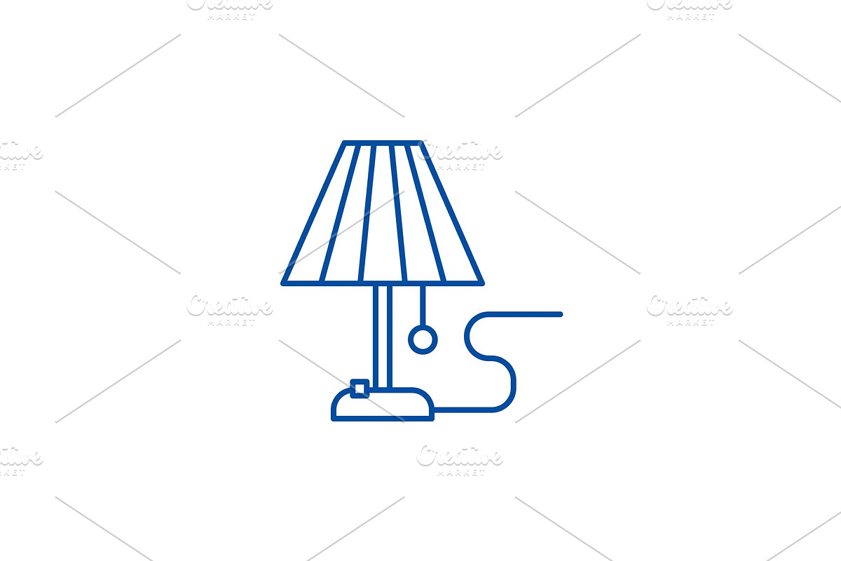 Lamp line icon concept. Lamp flat in Objects - product preview 8