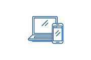 Laptop and smartphone line icon