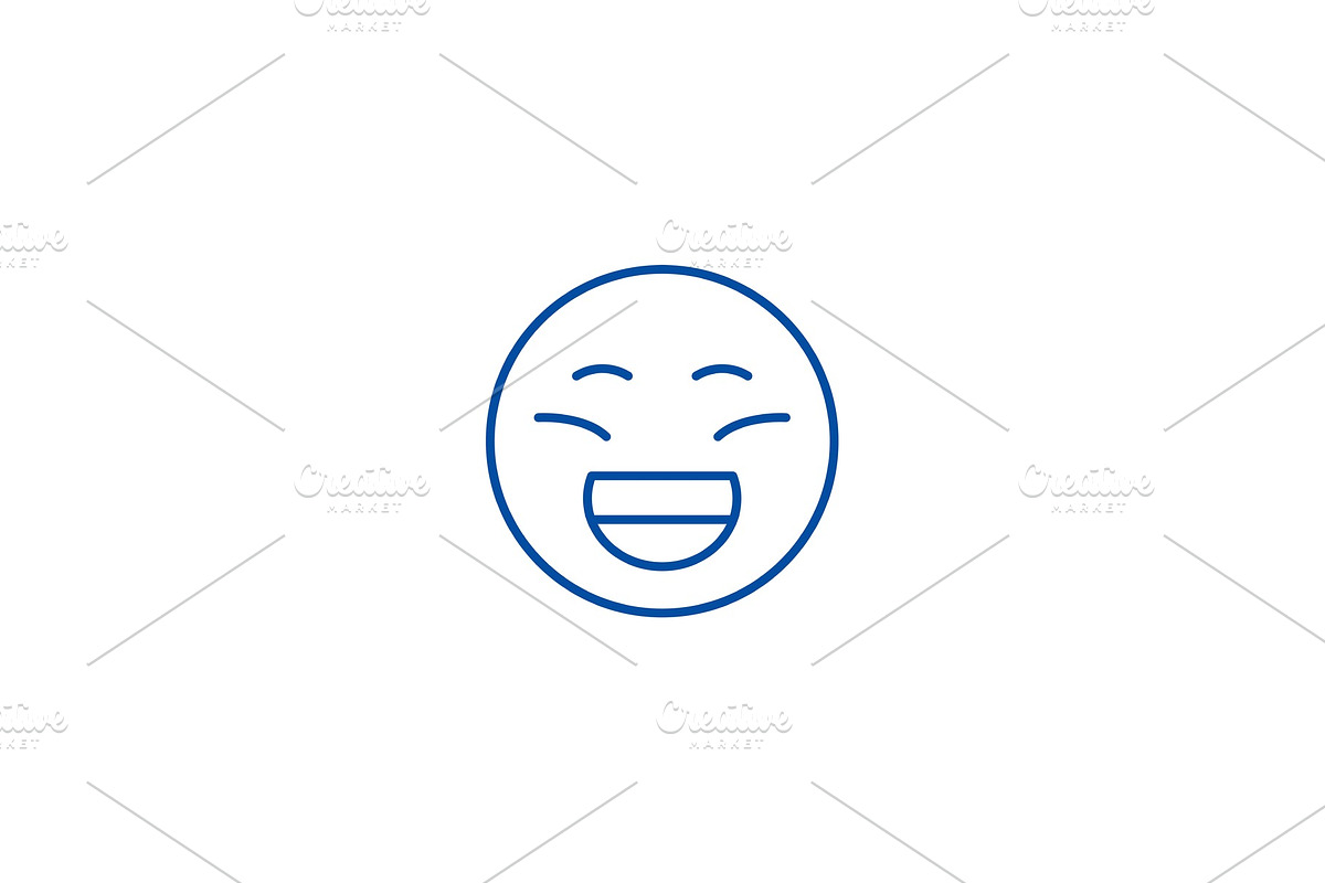 Laughing emoji line icon concept in Illustrations - product preview 8