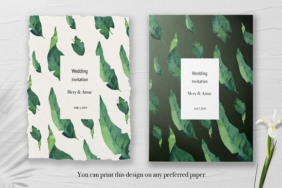 Tropical Greenery Wedding Suite in Wedding Templates - product preview 1