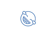 Laughing emoji_1 line icon concept