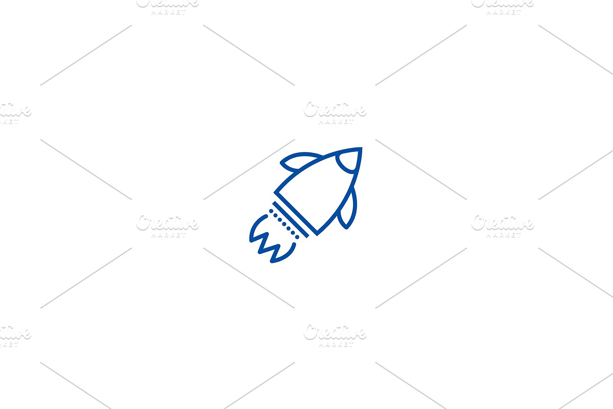 Launch rocket line icon concept in Illustrations - product preview 8