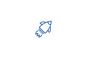 Launch rocket line icon concept