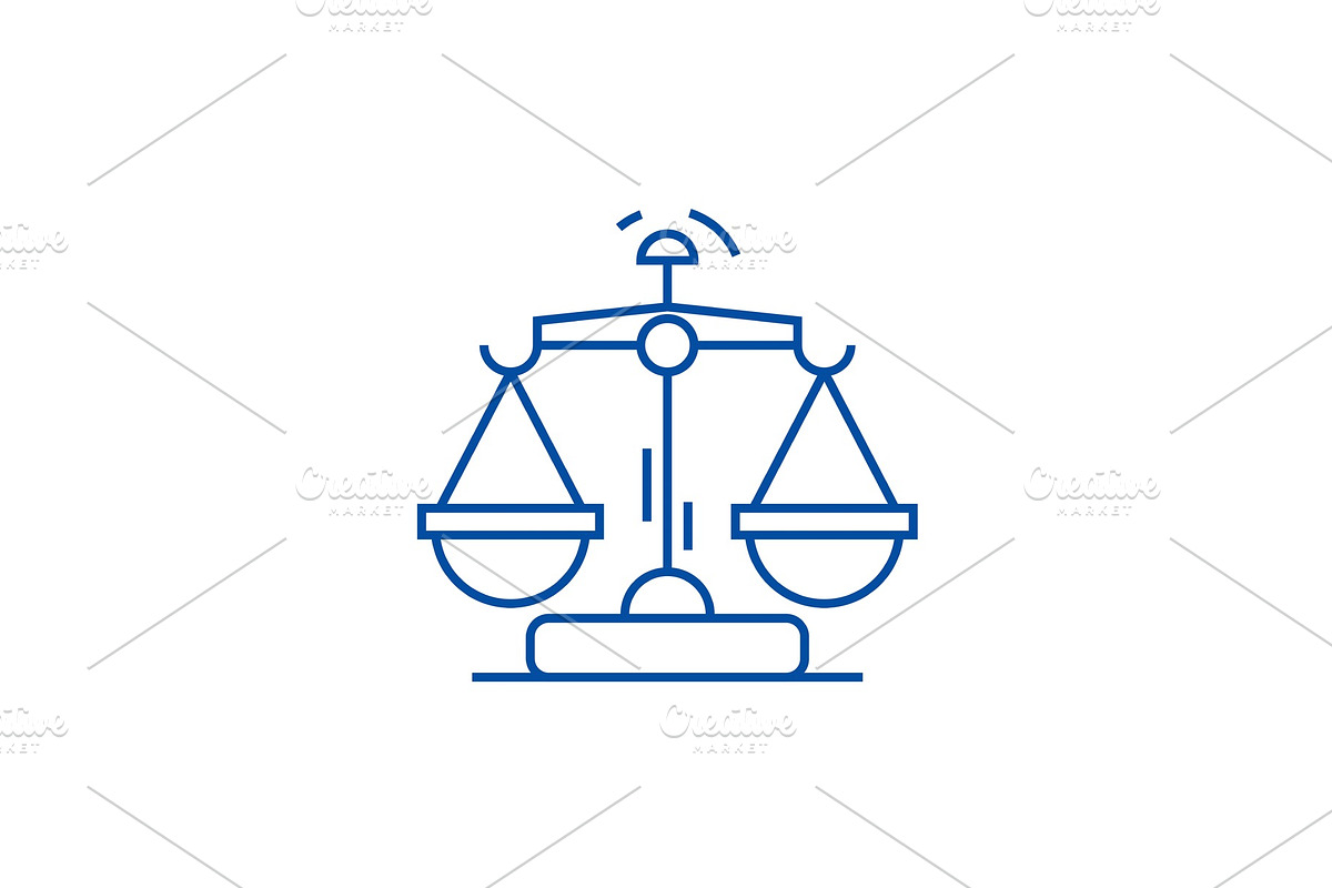 Law and justice line icon concept in Illustrations - product preview 8