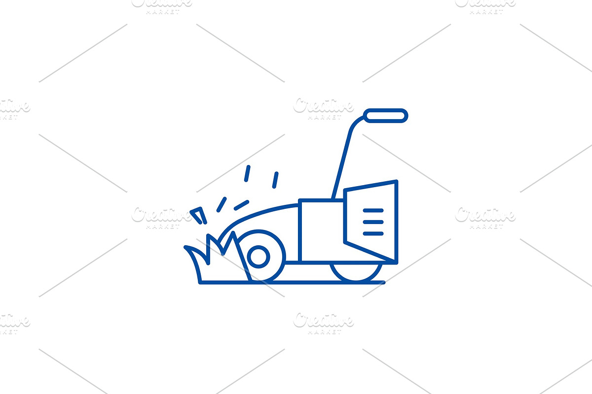 Lawn mower line icon concept. Lawn in Illustrations - product preview 8