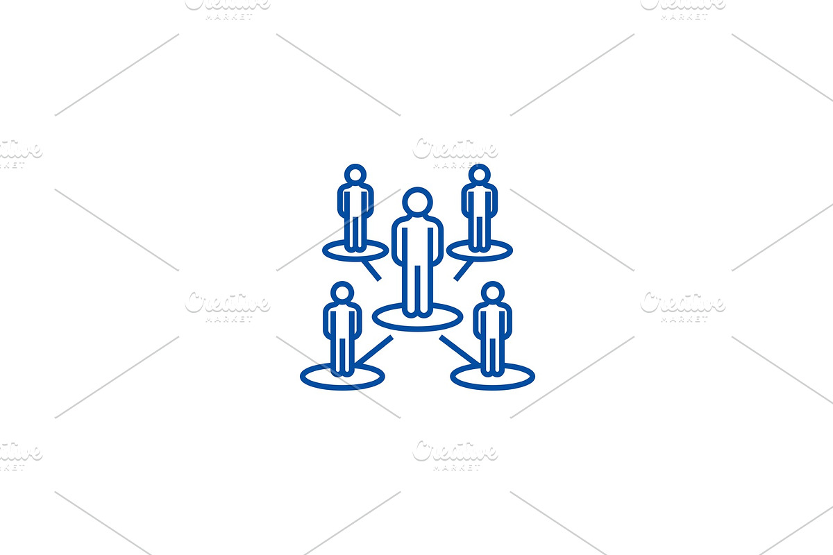 Leadership network,multilevel line in Illustrations - product preview 8
